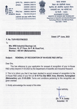 Recognition of In-House R&D Unit